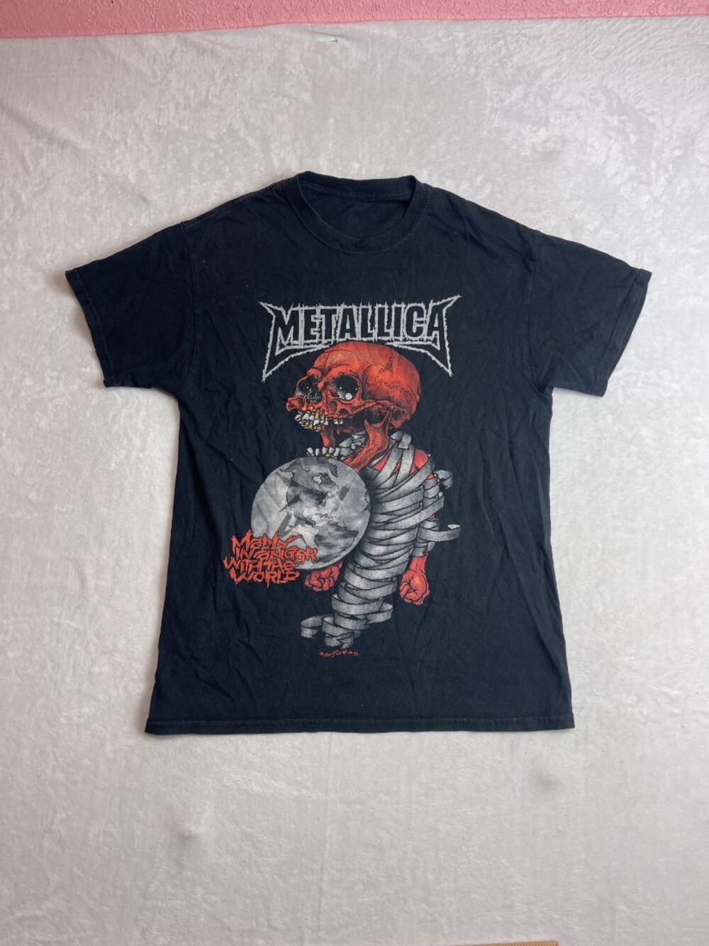 Metallica Madly in Anger 2004 Tour Men's Black T-Shirt Size M Pushead